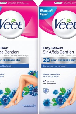 Ağda Bandı Hassas Ciltler İçin - Easy Gelwax Teknoloji, (2 x 40 Adet)