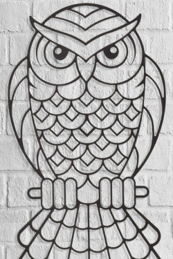 Owl Painting 60x33 cm