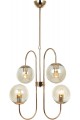 Arredo 4 Kronleuchter, 4XE27 Lampenfassung, 47 x 57 x 58 cm, Metall, Glas, Gold