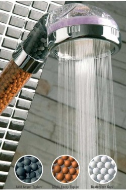 Arıtmalı Boncuklu Tasarruflu Duş Başlığı El Duş