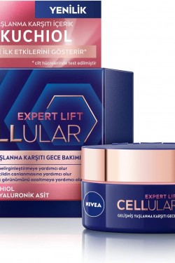 Cellular Expert Lift Gelişmiş Yaşlanma Karşıtı Gece Yüz Kremi 50 ml, Saf Bakuchiol, Hyaluronik Asit