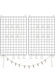 Fotodraht, 2er-Set, Wanddekoration, multifunktionaler Wanddraht, Wandgitter, DIY, S-Haken, Heringe und Drahtgeflecht, Schwarz Lpp02H Fotodraht, 2er-Set, Wanddekoration, multifunktionaler Wanddraht, Wandgitter, DIY, S-Haken, Heringe und Drahtgeflecht, Schwarz Lpp02H