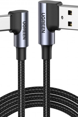 USB Type C Cable 90 Degree Fast Charge Cable Fast Charge 4.0/3.0/2.0 (3M)