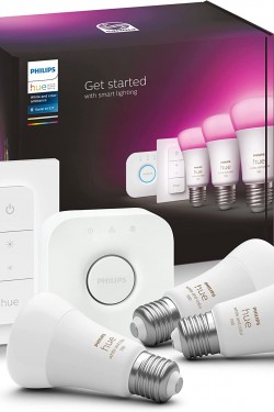 HueWCA 9-75W Renkli Akıllı Başlangıç S 3'lü Kumandalı E27 Bluetooth Özellikli
