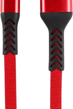 MF0001 Jettpower 0001 Metallkopf geflochtenes 2,4A Micro-USB-Schnellladekabel 30 cm Rot