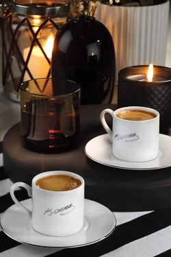 Atatürk İmzalı Kahve Takımı, Platin, 90 ml