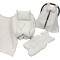 Babynest Honeycomb Pique Fabric 5 Piece Set (Cream Powder Pompom)