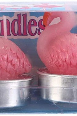 Dekorative 4-teilige Kerze in hellrosa Flamingoform
