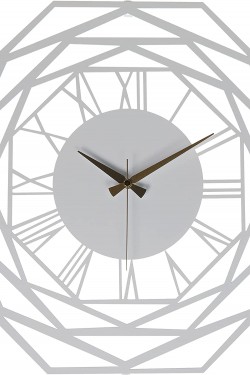 MDS-50 Repido Metal Duvar Saati, Beyaz, 50x50 cm