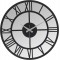 Römische Spiegel-Metallwanduhr, geräuschloser Mechanismus, Schwarz, 41 x 41 cm, AMD-41