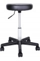 Swivel Stool, Wheeled, Height Adjustable Wheeled Stool, 46-58 cm Faux Leather Covered Work Stool, Black Ljb61B