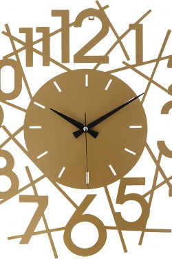 Karde Metal Eskitme Rengi Duvar Saati, Gold, 50x50 cm, MDS-50