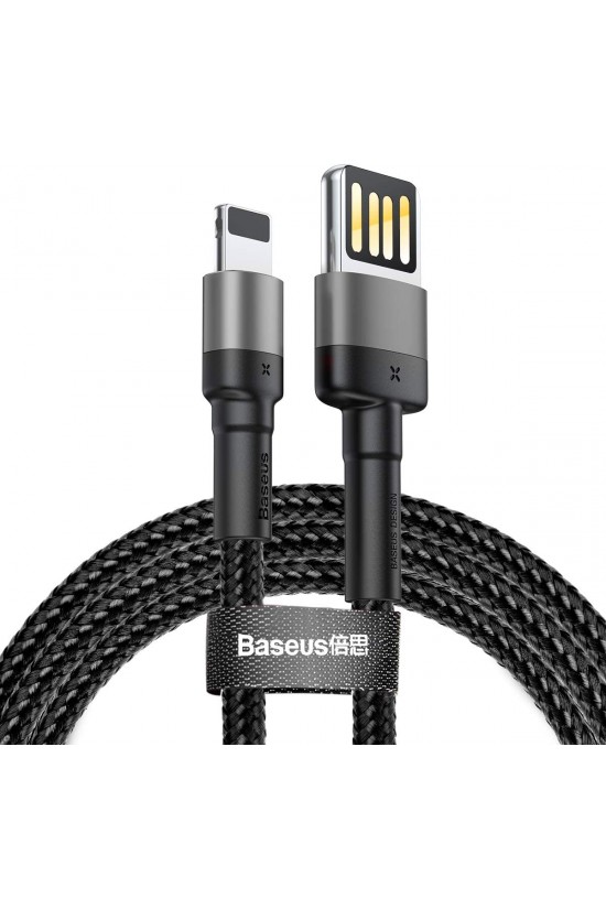 Cafule Special Edition, USB-A & Lightning 2.4 A Şarj & Data Aktarım Kablosu,1 Metre, Gri - Siyah, CALKLF-GG1 Cafule Special Edition, USB-A & Lightning 2.4 A Şarj & Data Aktarım Kablosu,1 Metre, Gri - Siyah, CALKLF-GG1