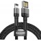 Cafule Special Edition, USB-A & Lightning  2.4 A Şarj & Data Aktarım Kablosu,1 Metre, Gri - Siyah, ‎CALKLF-GG1