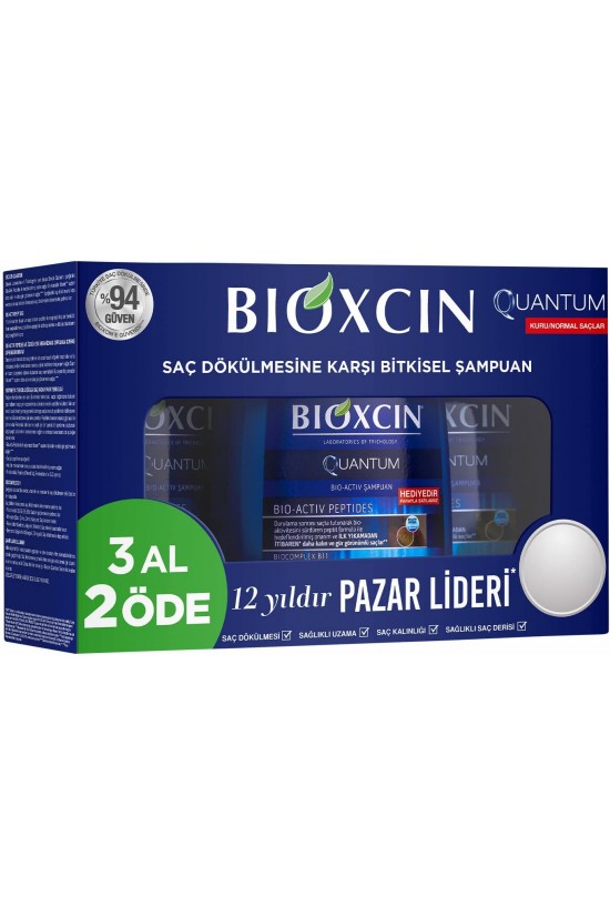 Quantum Bio-Activ 3 Al 2 Öde Kuru & Normal Saçlar için Şampuan (3 x 300 mL)
