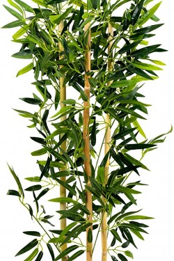 Gri Saksıda 3 Gövdeli 120cm Yapay Bambu Ağacı