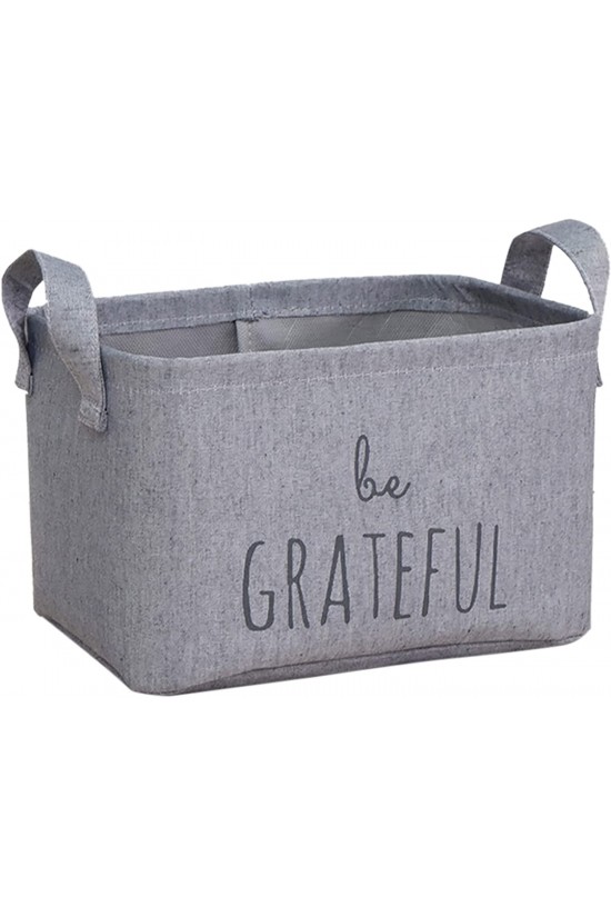 Gri Renk Be Grateful Sepet 24 x 17 x 14 cm