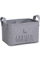 Gri Renk Be Grateful Sepet 24 x 17 x 14 cm