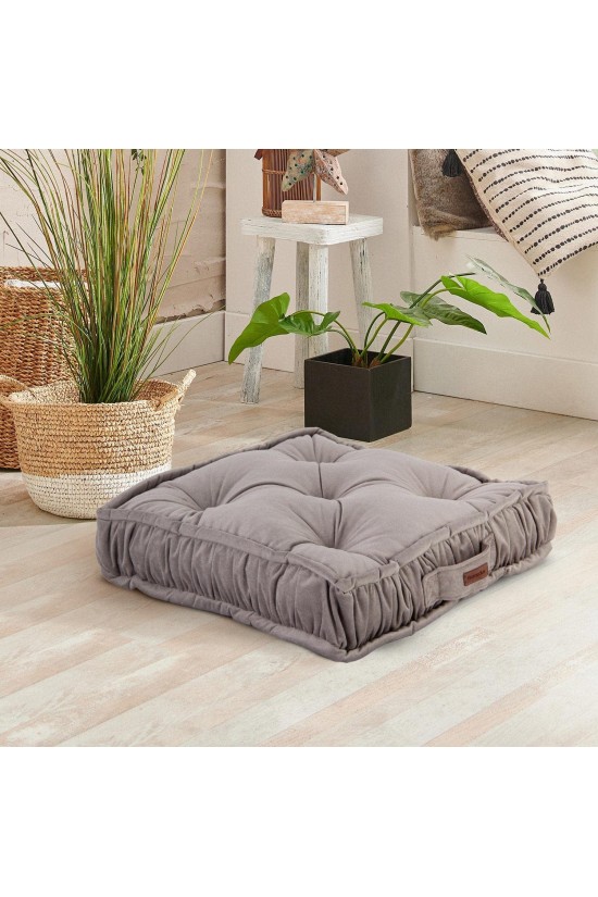 Kissen Asia Square gesteppt hellgrau 60x60 Kissen Asia Square gesteppt hellgrau 60x60