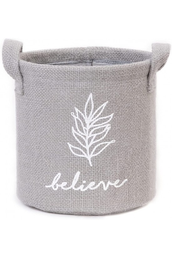 Gri Renk Believe Jüt Sepet 20 x 20 cm
