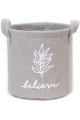 Gri Renk Believe Jüt Sepet 20 x 20 cm