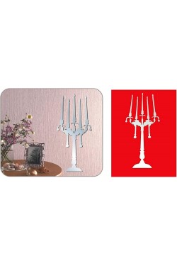 Décoration murale miroir (autocollant) en forme de chandelier