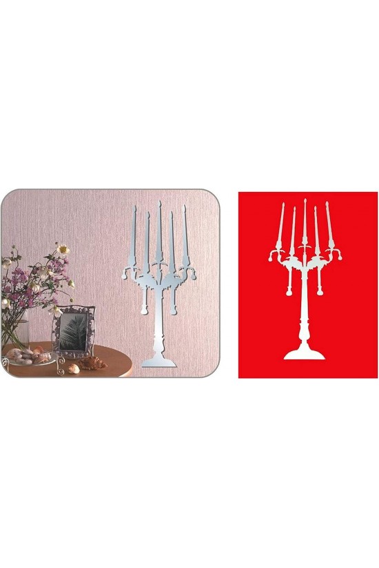 Décoration murale miroir (autocollant) en forme de chandelier