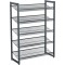 5 Katlı Ayakkabı Rafı, Genişleyen Metal Ayakkabı Rafı Ayarlanabilir Ayakkabı Rafı 15-20 Çift Ayakkabı, Kısa Bot, Topuklular İçin Uygun, 74x104x307cm Koyu Gri Lmr005Gb