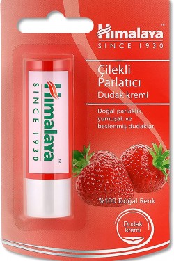 Herbals Parlatıcı Dudak Kremi, Lip Balm, Çilek, Kayısı Çekirdeği Yağı, Nemlendirici,%100 Doğal Renk, Silikon İçermez, 4,5 gr