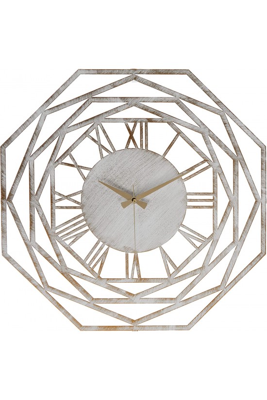 Repido Metal Eskitme Duvar Saati, Beyaz, 50x50 cm, MDS-50