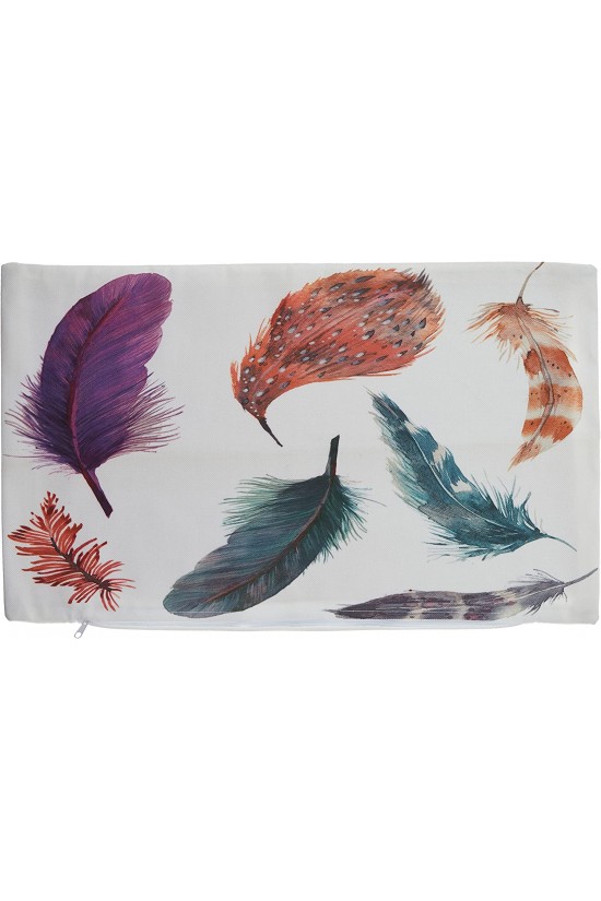 DIK198 Rechteckiger dekorativer Kissenbezug für Kissen und Dekokissen mit Vogelfeder-Illustration, 35 x 55 cm DIK198 Rechteckiger dekorativer Kissenbezug für Kissen und Dekokissen mit Vogelfeder-Illustration, 35 x 55 cm