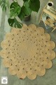 Floex Round Washable Nano Mesh Jute Carpet Rug, 120 cm