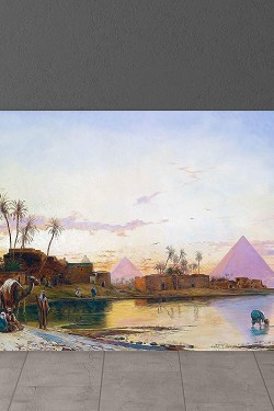 nn David Smon Cor-Nil Kıyısı Kanvas Tablo, 70x150 Cm