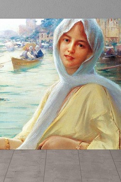 Fausto Zanora-Elçinin Kızı Kanvas Tablo, 90x140 Cm
