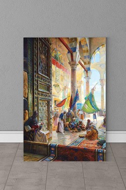 Bauernfeind-Ümmayad Camii Ön Avlusu/Şam (1890) Kanvas Tablo, 70x90 Cm