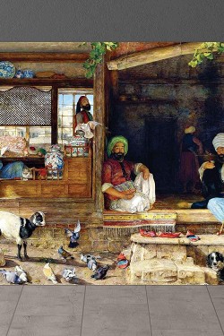 John Frederick Lewis-Kibab Mağazası-Scutari/Küçük Asya (1860) Kanvas Tablo, 80x120 Cm