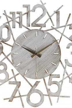 MDS-50 Karde Metal Eskitme Duvar Saati, Beyaz, 50x50 cm