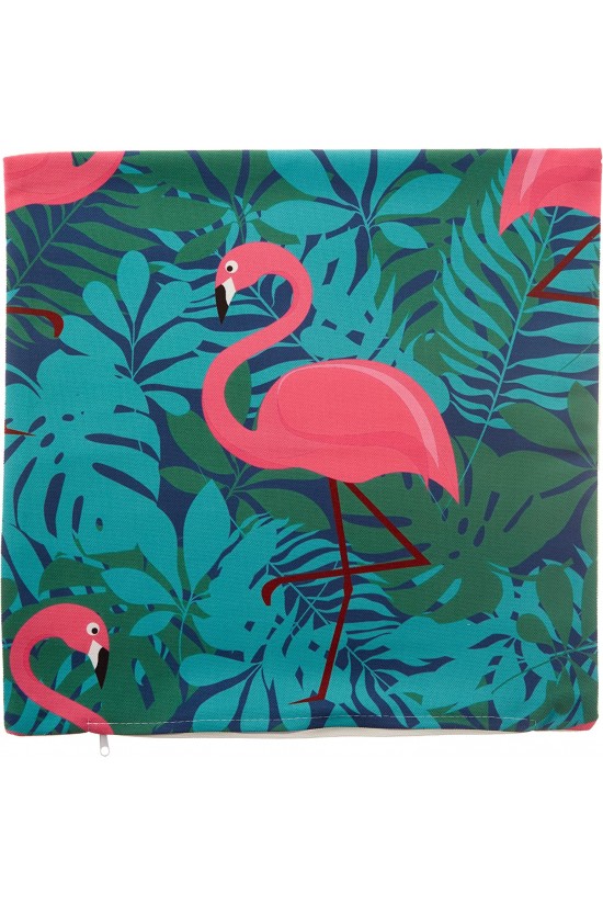 K939 Kissenbezug mit Flamingo-Muster, 43 x 43 cm, mehrfarbig K939 Kissenbezug mit Flamingo-Muster, 43 x 43 cm, mehrfarbig