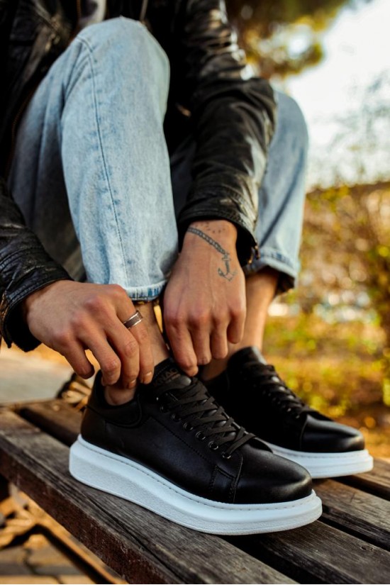 Knack Freizeitschuhe mit hoher Sohle 044 Schwarz (weiße Sohle) Knack Freizeitschuhe mit hoher Sohle 044 Schwarz (weiße Sohle)