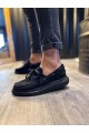 Knack Saisonale Wildlederschuhe mit hoher Sohle 009 Schwarz (Schwarze Sohle) Knack Saisonale Wildlederschuhe mit hoher Sohle 009 Schwarz (Schwarze Sohle)