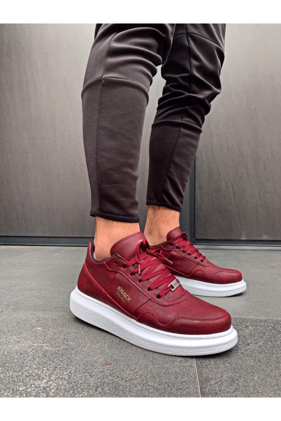 Knack High Sole Casual Chaussures 040 Bordeaux Rouge Knack High Sole Casual Chaussures 040 Bordeaux Rouge