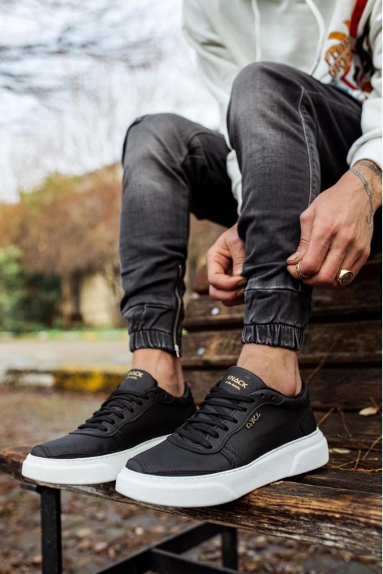 Knack Casual Chaussures 222 Noir (Semelle Blanche)