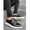 K&A-BA0003 Lace-Up Classic Black Patent Leather High Sole Casual Men's Shoes