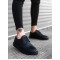 K&A-BA0003 Bağcıklı Klasik Siyah Yüksek Siyah Taban Casual Erkek Ayakkabı