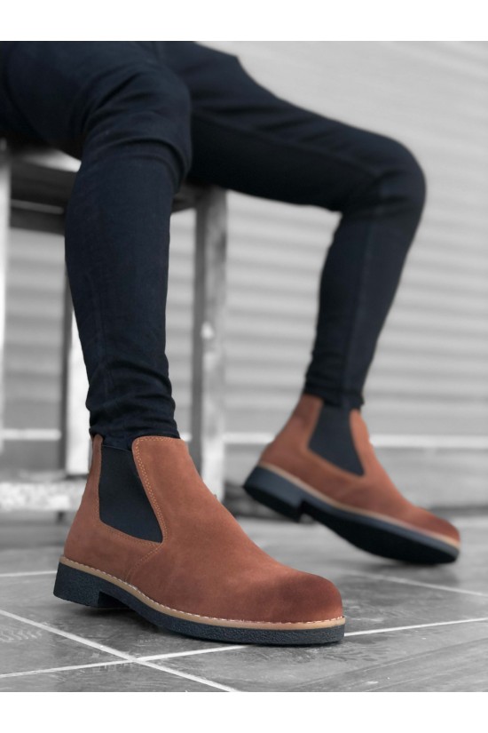 K&A-BA0058 Chelsea Bağcıksız Lastikli Süet Taba Eskitme Erkek Yarım Bilek Bot K&A-BA0058 Chelsea Bağcıksız Lastikli Süet Taba Eskitme Erkek Yarım Bilek Bot