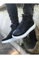 Knack High Sole Shoes B-080 Black (White Sole)