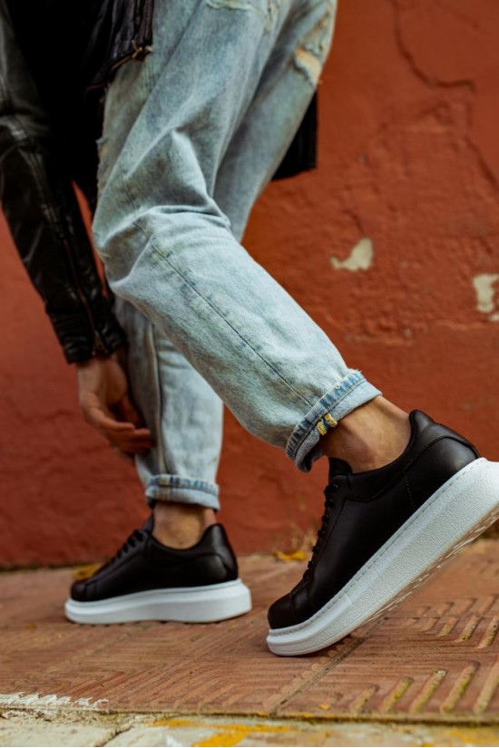 Knack Freizeitschuhe mit hoher Sohle 044 Schwarz (weiße Sohle) Knack Freizeitschuhe mit hoher Sohle 044 Schwarz (weiße Sohle)