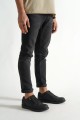 Chaussures décontractées confortables en cuir véritable pour hommes, couleur noire