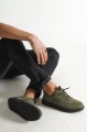 Casual Genuine Leather Suede Comfortable Men Shoes Green Color
