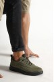 Casual Genuine Leather Suede Comfortable Men Shoes Green Color